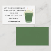 Carte De Visite Green Ramen Noodles Restaurant Custom (Devant / Derrière)