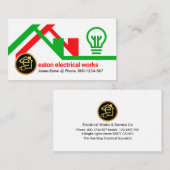 Carte De Visite Green Red Home Fer Frame Electrame (Devant / Derrière)