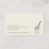 Carte De Visite Green Sage Cream Animal Lowpoly Giraffe (Dos)