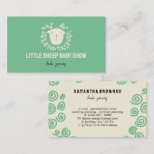 Carte De Visite Green Sheep Nouvel Enfant Né Doula (Devant / Derrière)