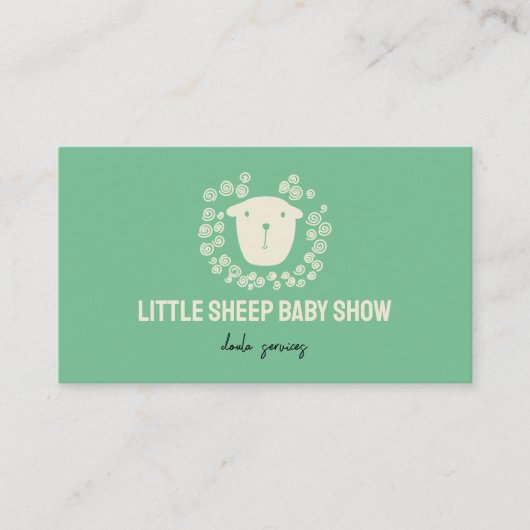 Carte De Visite Green Sheep Nouvel Enfant Né Doula (Devant)