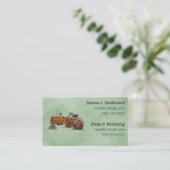 Carte De Visite Green Social introduction calling card-tractor (Debout devant)