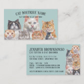 Carte De Visite Green Soft Home Pet Cats (Devant / Derrière)