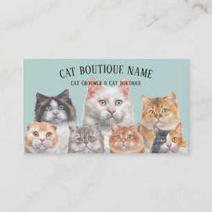 Carte De Visite Green Soft Home Pet Cats