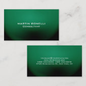 Carte De Visite Green Special Unique Plain propre (Devant / Derrière)