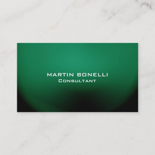 Carte De Visite Green Special Unique Plain propre (Devant)