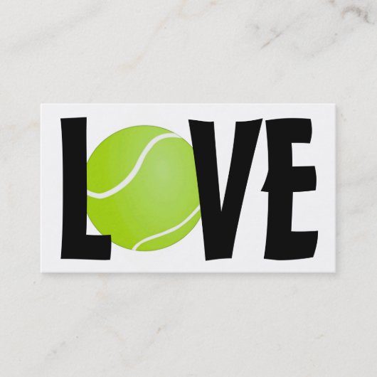 Carte De Visite Green Tennis Ball LOVE (Devant)