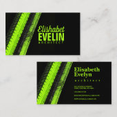 Carte De Visite Green Tread Paths on Black Backdrop (Devant / Derrière)