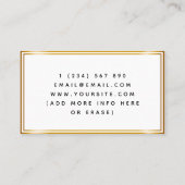 Carte De Visite Green Tree Feuille Golden Frame Herbalist Elegant (Dos)