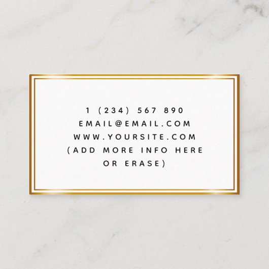 Carte De Visite Green Tree Feuille Golden Frame Herbalist Elegant (Dos)