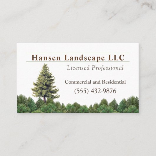 Carte De Visite Green Tree Landscaping Yard Tree Service Entrepris (Devant)