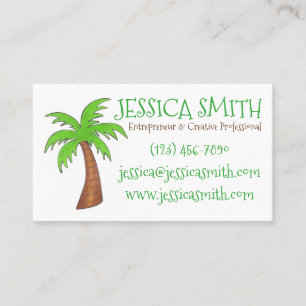 Carte De Visite Green Tropical Island Beach Palm Tree Palmtree