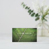 Carte De Visite Green Tropical Leaf Minimalist Photo Spa Wellness (Debout devant)