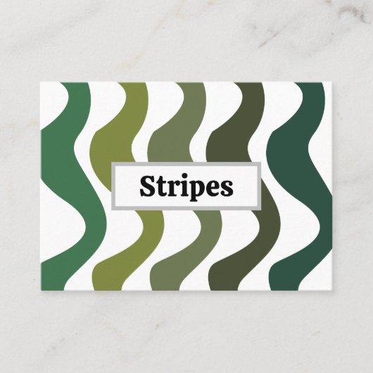 Carte De Visite Green Wavy Stripes (Devant)