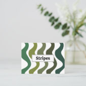 Carte De Visite Green Wavy Stripes (Debout devant)