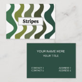 Carte De Visite Green Wavy Stripes (Devant / Derrière)