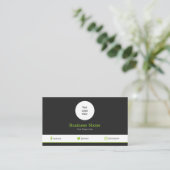Carte De Visite Green Your Logo Modern Social Media Profile (Debout devant)