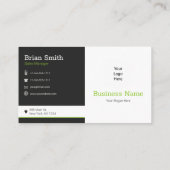 Carte De Visite Green Your Logo Modern Social Media Profile (Dos)