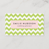 Carte De Visite Green Zigzag, Green Chevron, Motif géométrique (Devant)