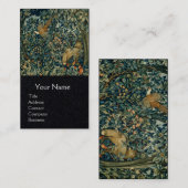 Carte De Visite GREENERY, FOREST ANIMALS Pheasant, Fox, Green Flor (Devant / Derrière)