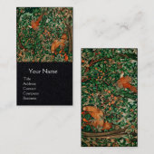 Carte De Visite GREENERY, FOREST ANIMALS Pheasant, Fox, Green Flor (Devant / Derrière)