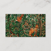 Carte De Visite GREENERY, FOREST ANIMALS Pheasant, Fox, Green Flor (Dos)