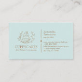 Carte De Visite GreenFloral Cupcake Baker boulangerie Chef cuisine (Dos)
