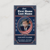 Carte De Visite Greffier de comté Élection politique (Devant)