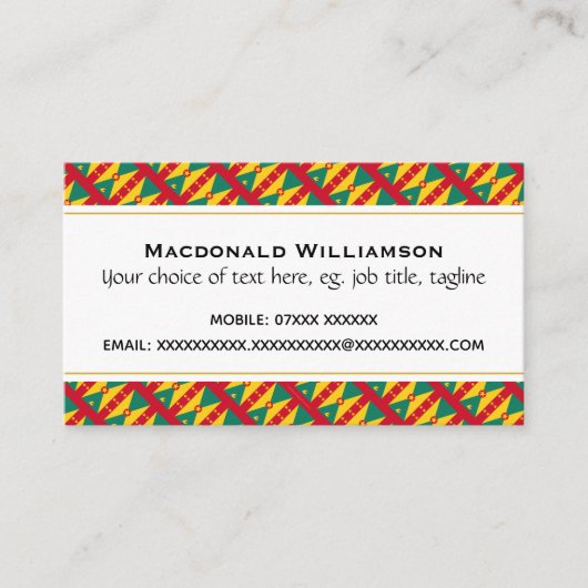 Carte De Visite GRENADA Écriture chrétienne Jean 3:16 (Devant)