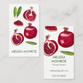 Carte De Visite Grenades Fruits d'automne illustrés (Devant / Derrière)