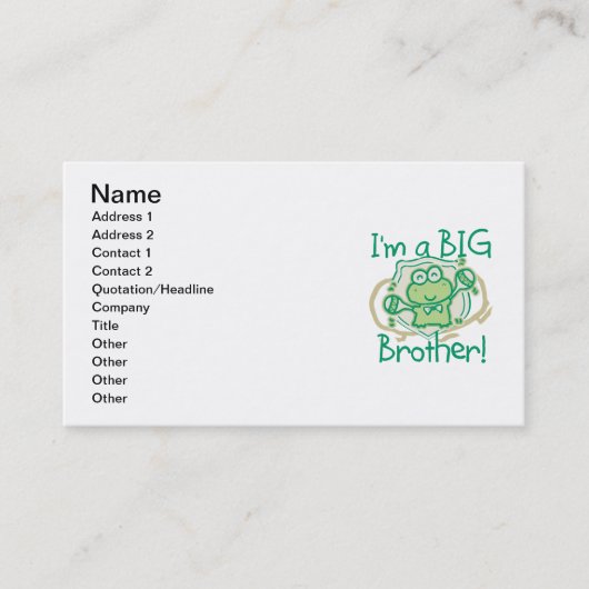 Carte De Visite Grenouille Big Brother (Devant)