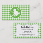 Carte De Visite Grenouille ; Guingan vert (Devant / Derrière)