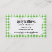 Carte De Visite Grenouille ; Guingan vert (Dos)