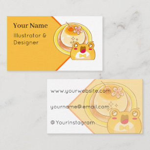 Carte De Visite Grenouille Kawaii et pudding Purin japonais