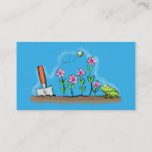 Carte De Visite Grenouille mignonne et abeille dans le jardin dess (Dos)
