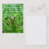 Carte De Visite Grenouille mignonne faisant du jardinage (Devant / Derrière)