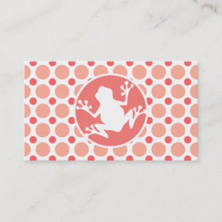 Carte De Visite Grenouille ; Pois rose et de corail
