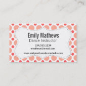 Carte De Visite Grenouille ; Pois rose et de corail (Dos)