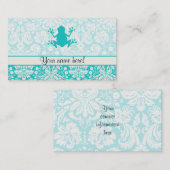 Carte De Visite Grenouille turquoise (Devant / Derrière)