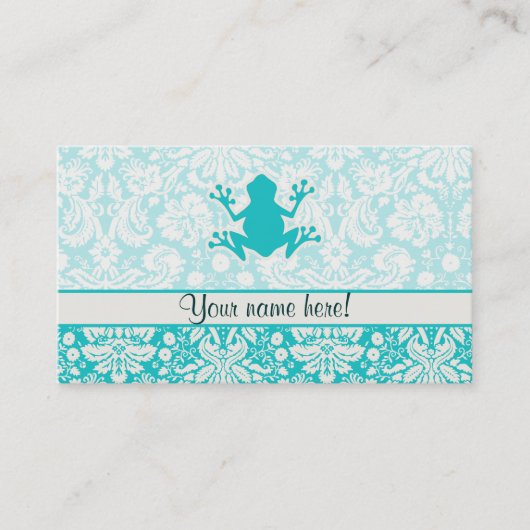 Carte De Visite Grenouille turquoise (Devant)