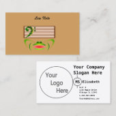 Carte De Visite Grenouille verte Note basse (Devant / Derrière)