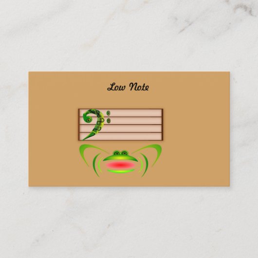 Carte De Visite Grenouille verte Note basse (Devant)