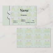 Carte De Visite grenouilles et rayures jolies et funky (Devant / Derrière)