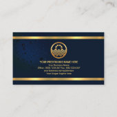 Carte De Visite Grève Gold Lines Blue Water Drops Piscine (Dos)