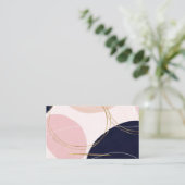 Carte De Visite Grèves et cercles d'or modernes Conception rose mi (Debout devant)