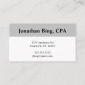 Carte De Visite Grey and White Comptable Finance (Devant)