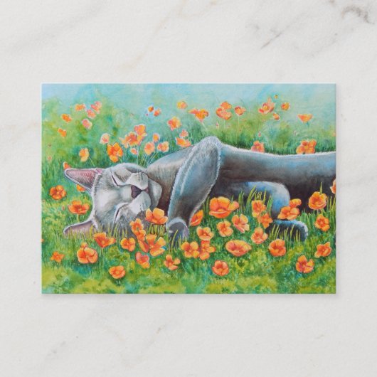 Carte De Visite Grey Cat Double face ACEO (Devant)