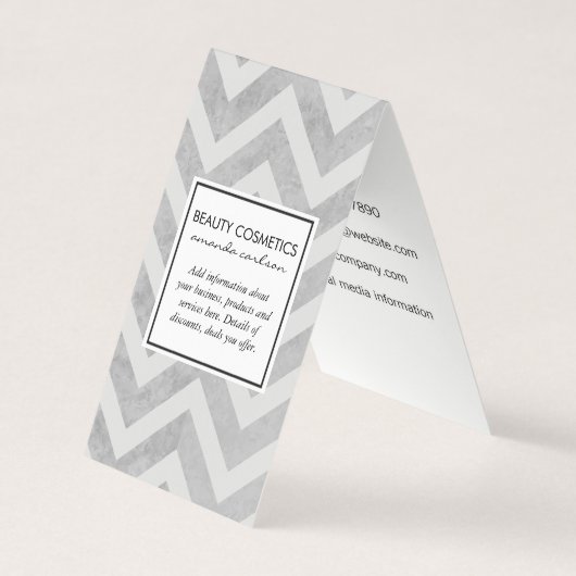 Carte De Visite Grey Chevron contemporain (Devant)