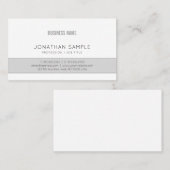 Carte De Visite Grey Company Plain Professional Design élégant (Devant / Derrière)