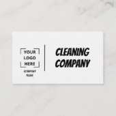 Carte De Visite Grey Elegant Minimalist Cleaning Company  (Devant)